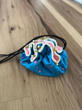 Jazzd Jewelry Pouch Blue Drawstring Bag